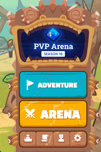 Arena and Adventure mode Buttons in Axie Infinity Game